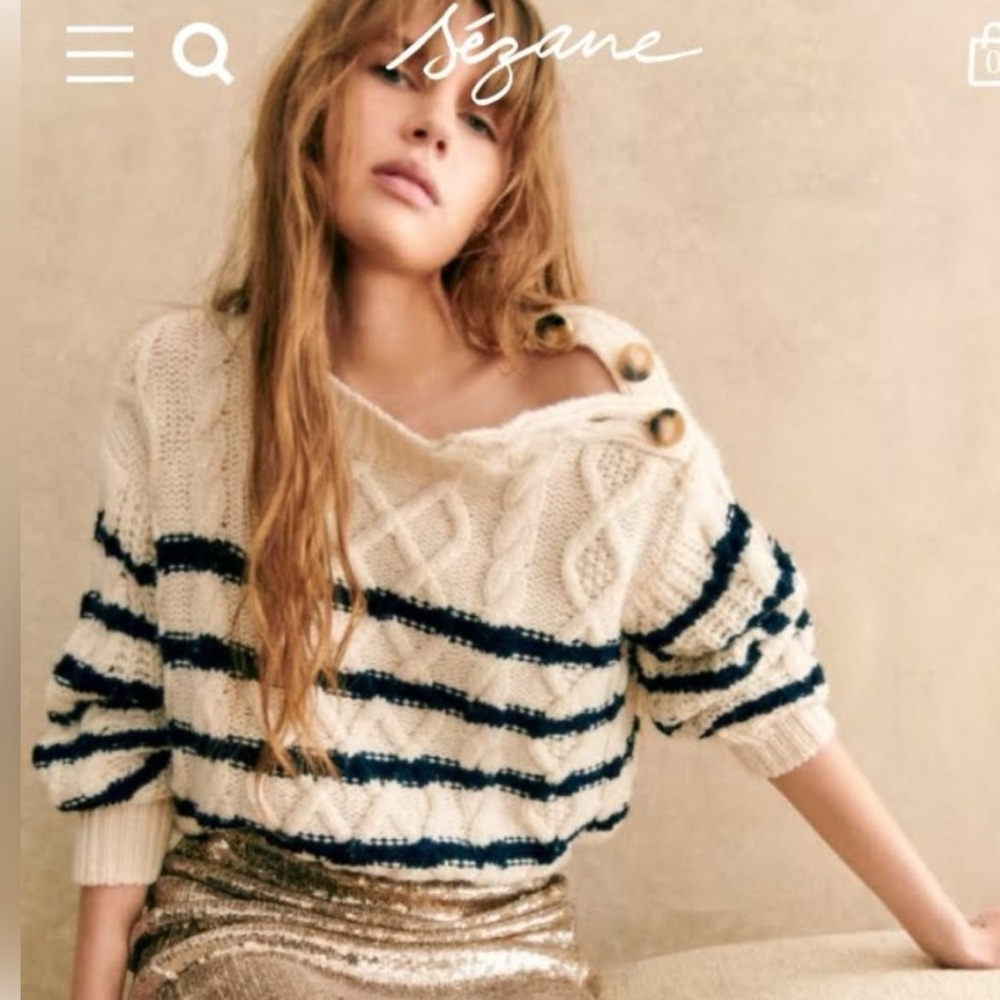 Sezane James 100% Wool
Fisherman Striped Sweater Ecru
Navy $295 Size S
$99.00 - Picture 8 of 8